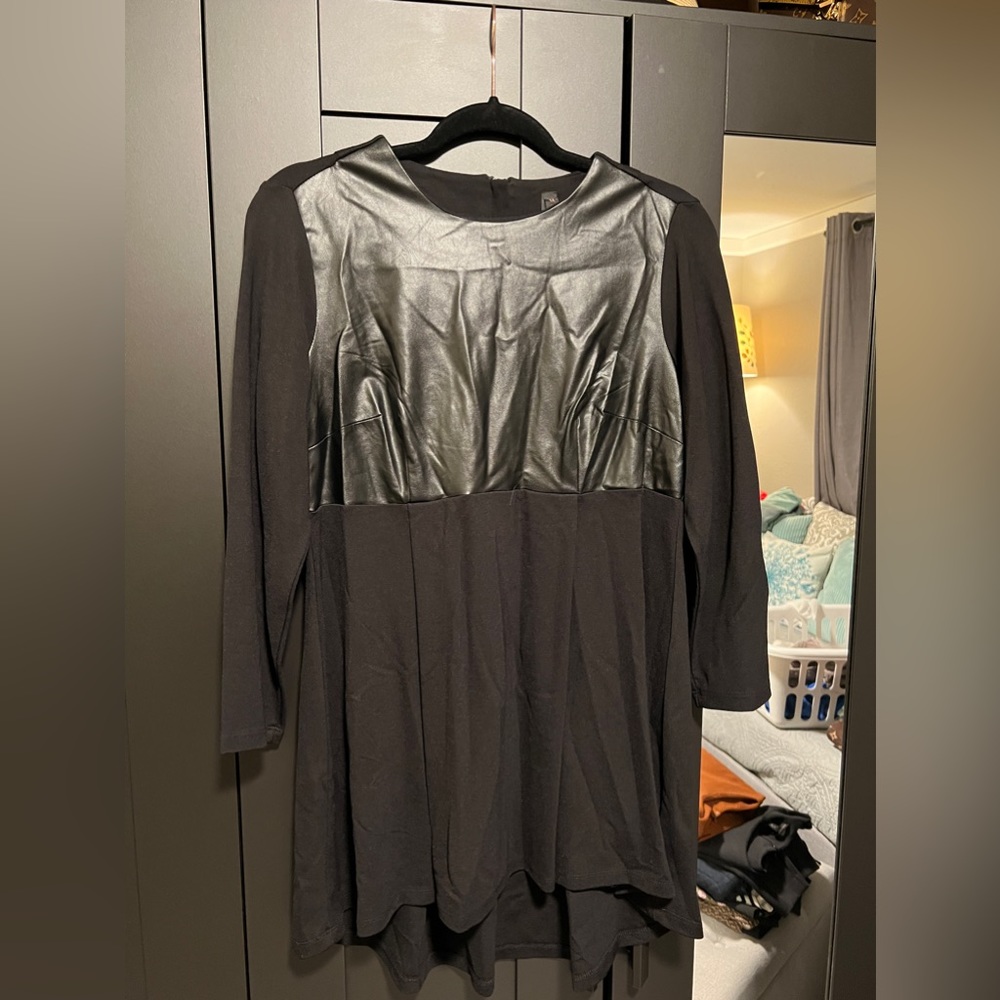Faux leather tunic